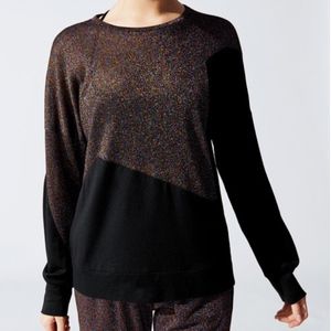 TEREZ Lurex Star Long Sleeve Crewneck
